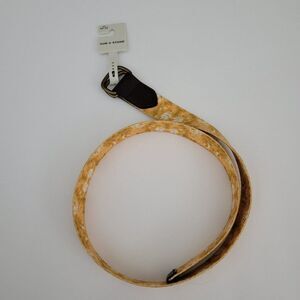 Sun + Stone Men's Geo D-Ring Web Belt With Faux-leather Trim